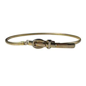 Vintage Gold Metal Adjustable Belt Minimalist 80s Y2K Chain Link Waist Cinch